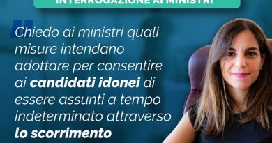 Stefania Mammì (M5S),scorrimento graduatorie: presentata interrogazione ai Ministri