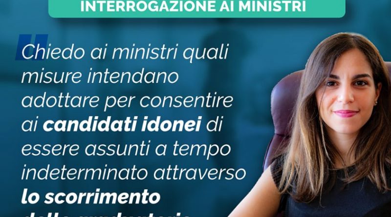 Stefania Mammì (M5S),scorrimento graduatorie: presentata interrogazione ai Ministri