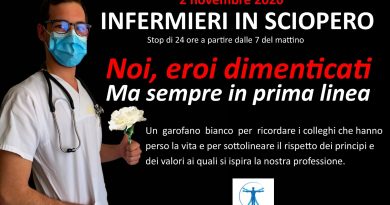 Nursing Up, De Palma: «Pronti a incrociare le braccia, pronti allo sciopero di lunedì 2 novembre. Pronti ancora una volta a manifestare il nostro dissenso verso chi calpesta i diritti e le istanze legittime degli infermieri italiani».