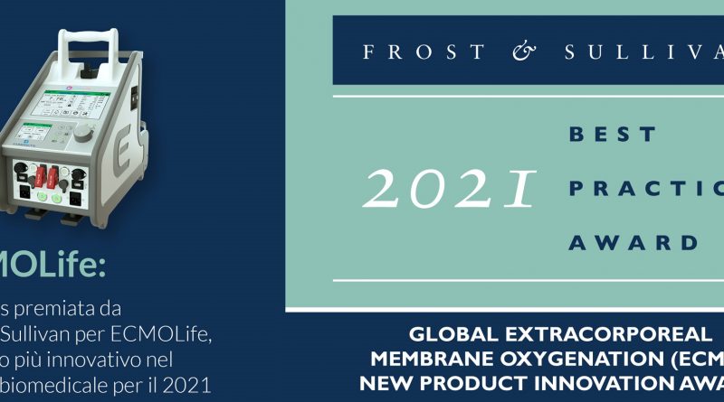 Eurosets premiata da Frost & Sullivan per ECMOLife, prodotto più innovativo nel settore biomedicale per il 2021