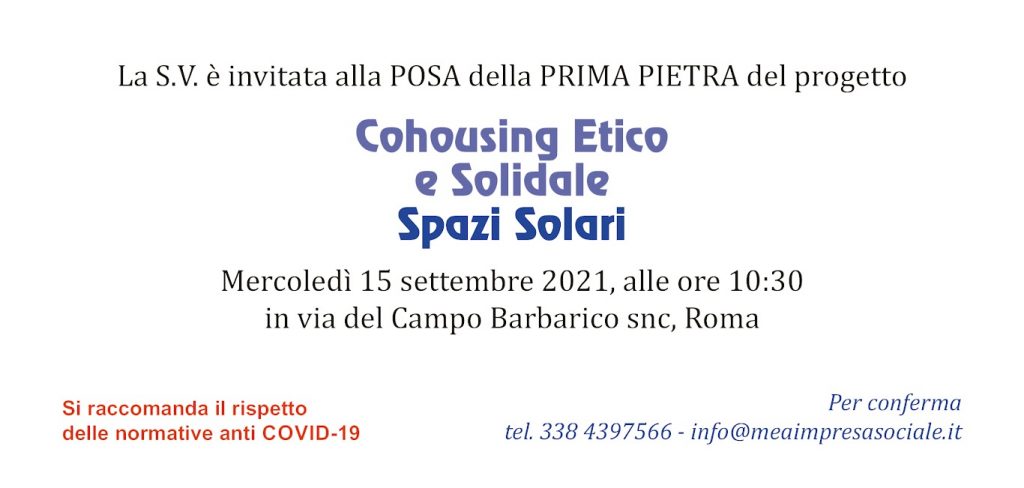 Autismo: posa della prima pietra del “Cohousing etico e solidale – spazi solari”