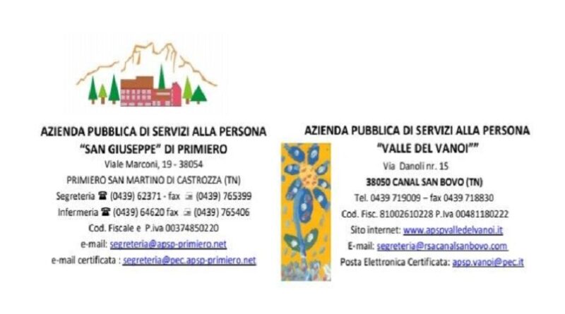 APSP San Giuseppe di Primiero e APSP Valle del Vanoi (Trento): concorso congiunto per 10 posti da oss. Previsti incentivi e benefit per gli assunti